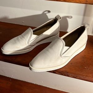 Everlane The Leather Street Shoe Sneaker Slip On White Platform Office Comfort